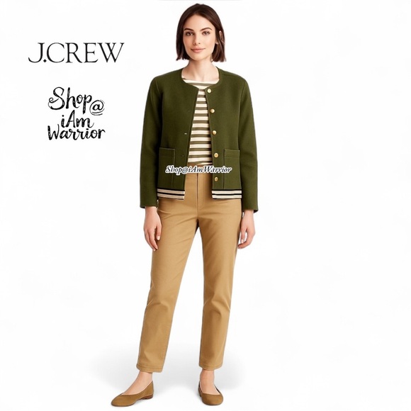 J.Crew RARE vintage olive wool snap front jacket *shop@iamwarrior